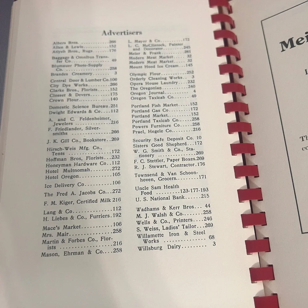 Portland Woman's Exchange Cook Book 1913 James Beard 1973 Oregon History Reprint